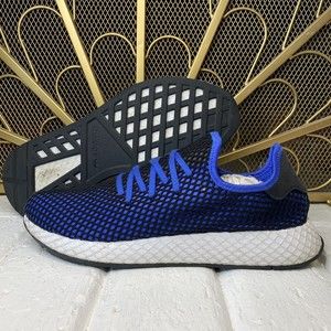 Adidas Deerupt Runner Blue Black Casual Shoes B41764 Men's Size 12.5